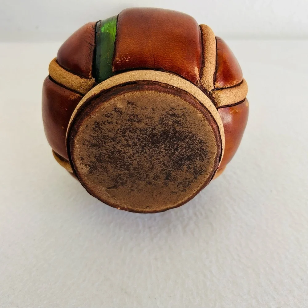 Vintage Italian Leather Wine Bottle Decanter
